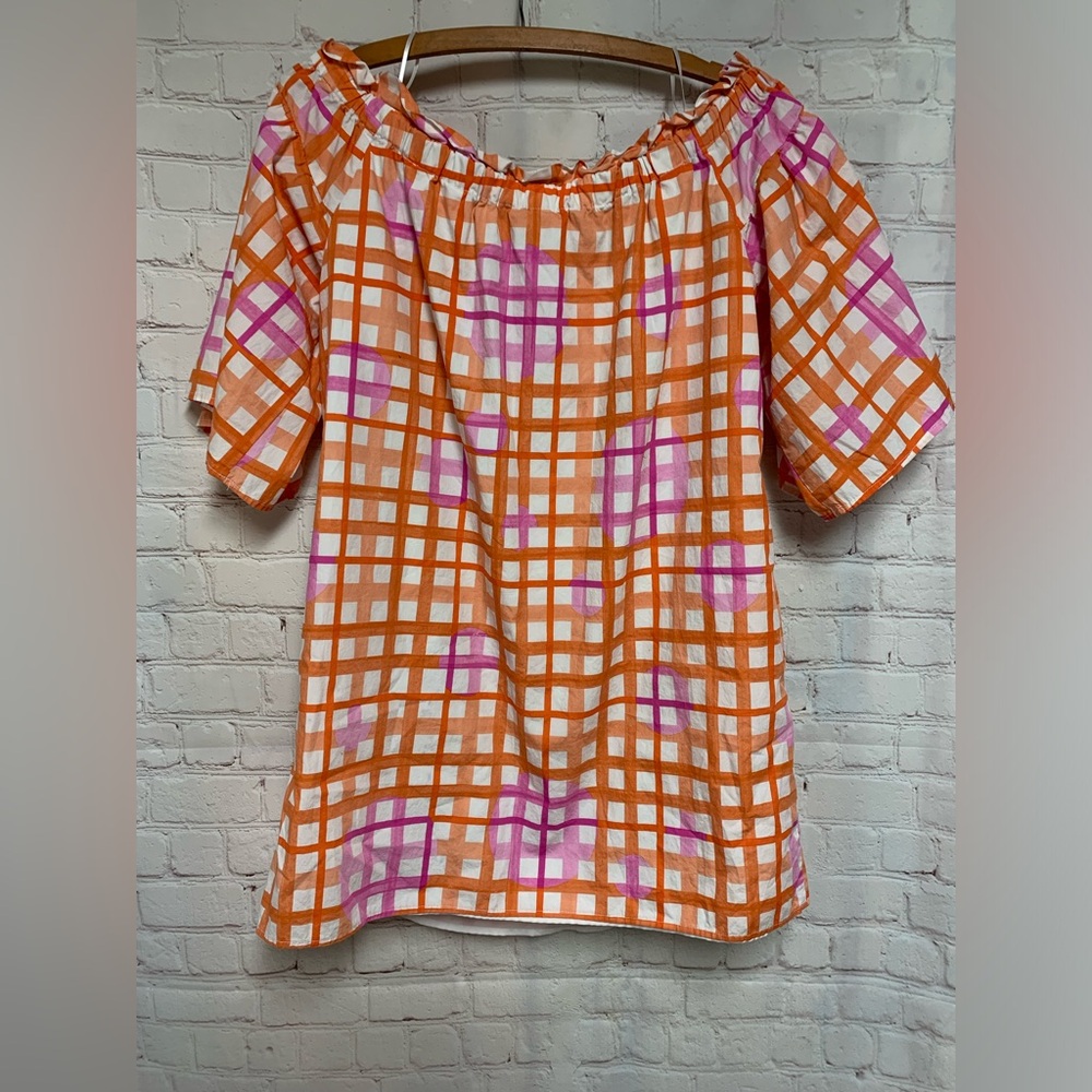 Corey Lynn Calter Mary Off The Shoulder Ruffle Check Dress Size S Petite - Picture 8 of 8